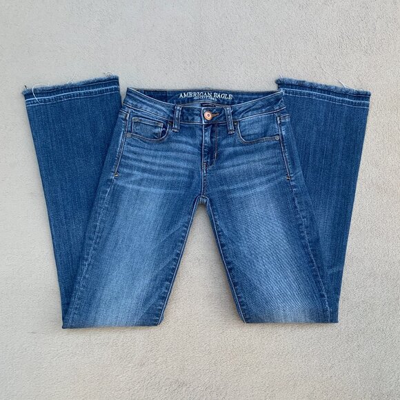 American Eagle Outfitters Super Stretch Low Rise Skinny Kick Jeans Sz0 - Picture 4 of 15